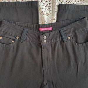 Woman Within 16w Black Jeans Straight Leg Plain Front